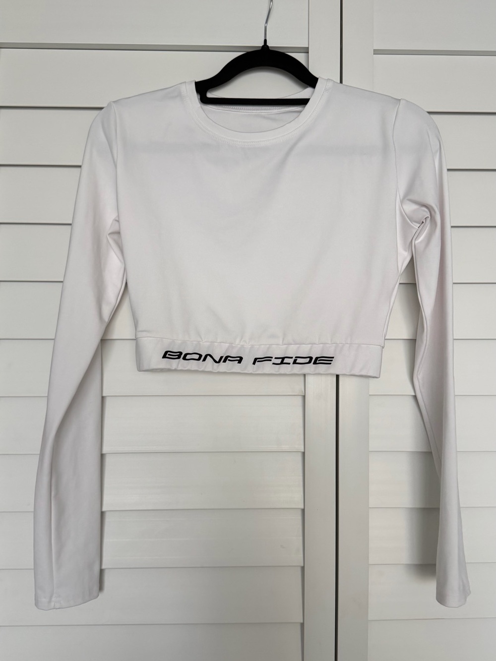 White Long-Sleeve Cropped Tee